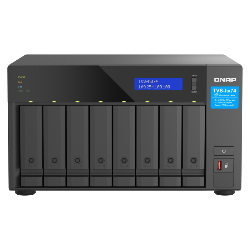 Qnap tvs-h874t-i9-64g server nas e di archiviazione tower collegamento ethernet lan nero