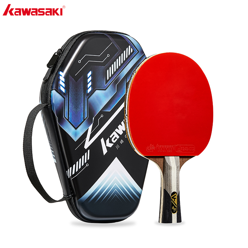 Racchetta da Ping Pong Kawasaki KSD-B5311 con Manico Lungo, Racchetta Professionale da Tennis da Tavolo con Lama in Carbonio e Gomma Doppia Invertita