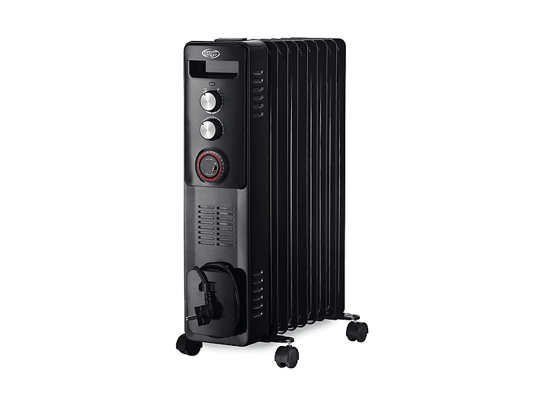 Radiatore ARGO WARM BLACK TT 9, Potenza 2000 W, 5 livelli di calore, Funzione Antigelo integrata