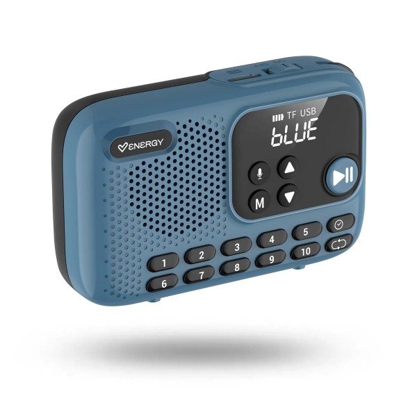 Radio FM portatile Energy Sistem TunerGo - Bluetooth USB MicroSD jack da 35 mm - 5 W - Fino a 10 ore di durata della batteria - Blu