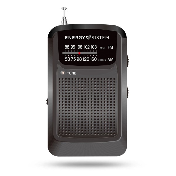 Radio FM/AM analogica portatile Energy Sistem Pocket - Ingresso jack da 35 mm - Antenna telescopica - Alimentata a batteria - Nero