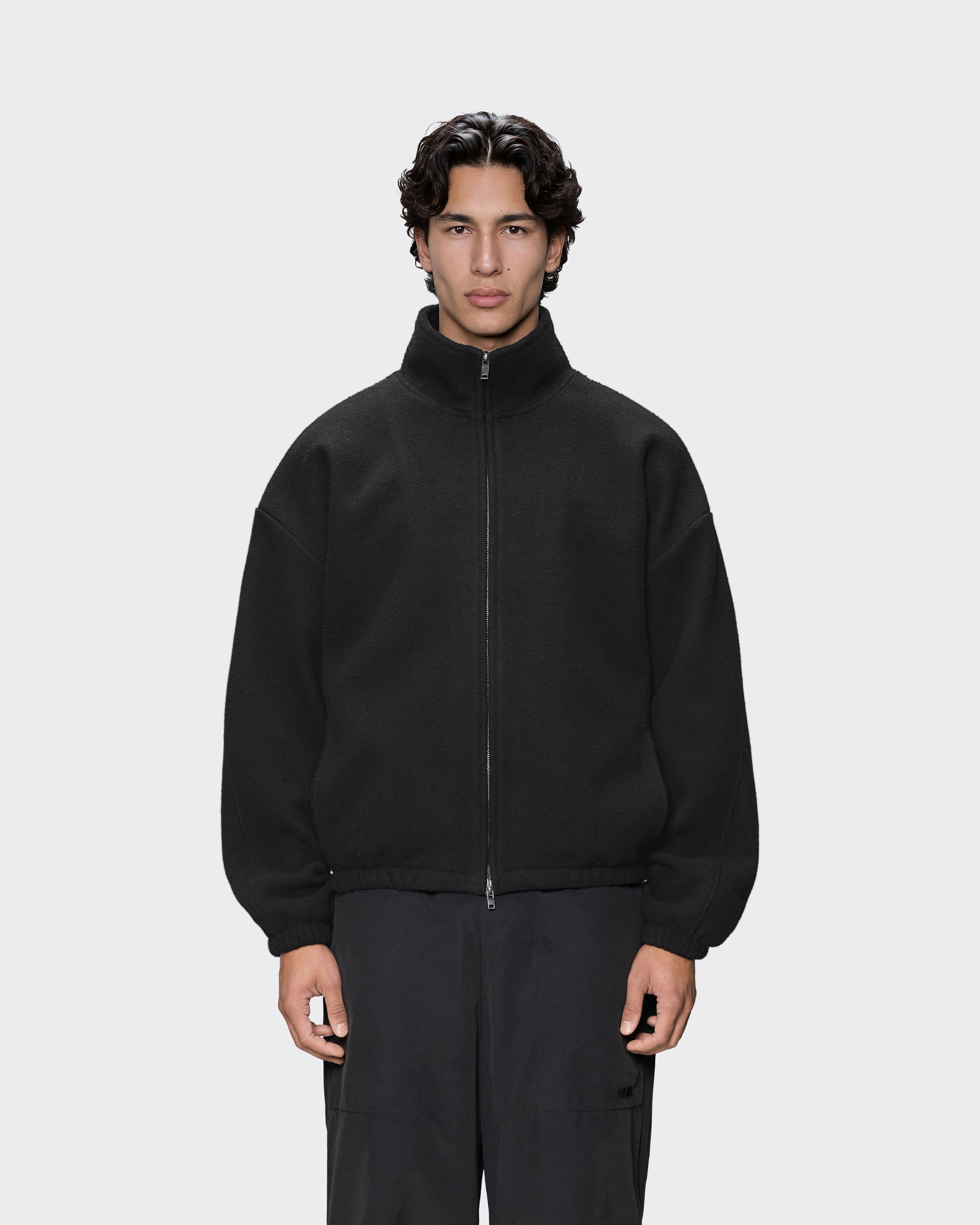Rains Giacca Fleece Zip Nera