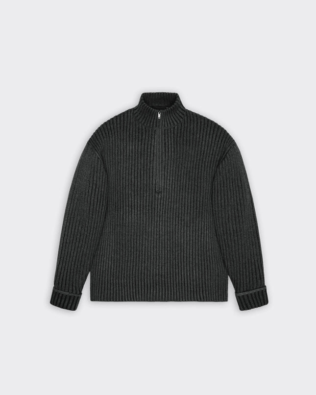 Rains Knit Half Zip Sapa Grigio Scuro/Nero
