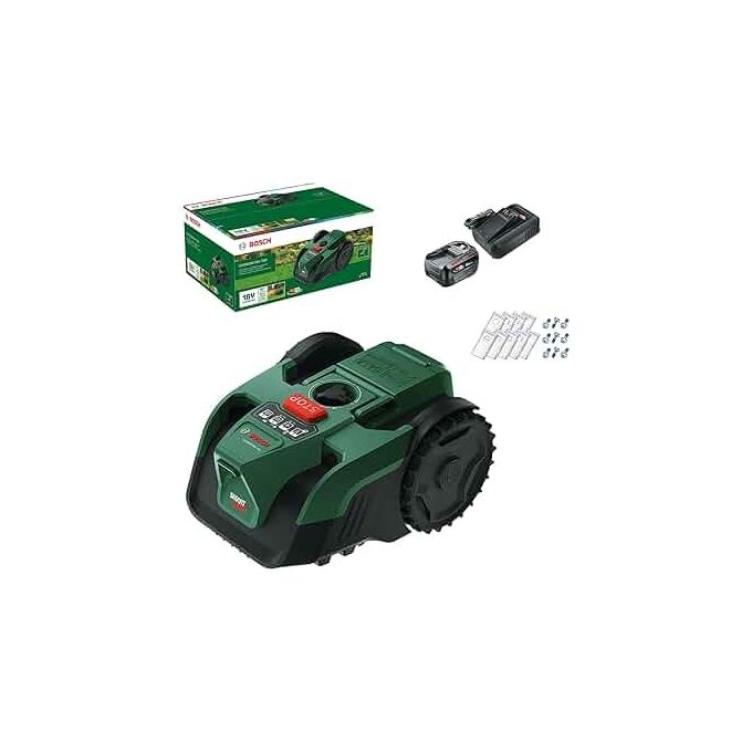 Rasaerba Robotizzato Bosch Visimow18v-100, 1x Batteria Ricaricabile Pba 18v 4.0ah E Caricabatterie + 1x Lame Di Ricambio