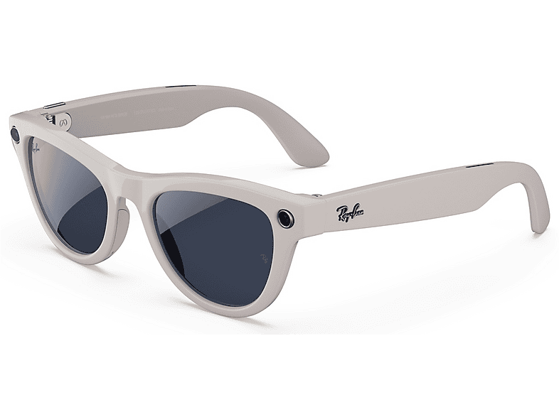 Ray-Ban Meta Skyler, Grigio chiaro lucido, Da trasparenti a zaffiro Transitions®