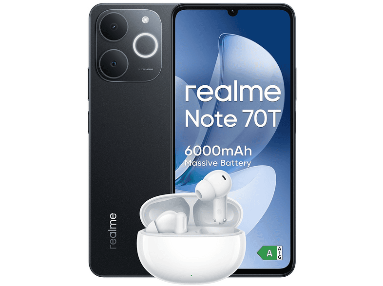 REALME Note 70T 4+256 + Buds, 256 GB, Obsidian Black