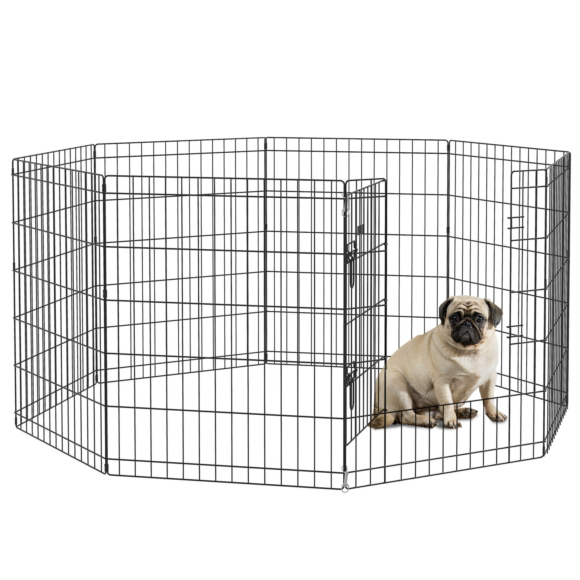 Recinto PawHut per cani, roditori e conigli, recinzione per piccoli animali da interno ed esterno, 76x61 cm, nero