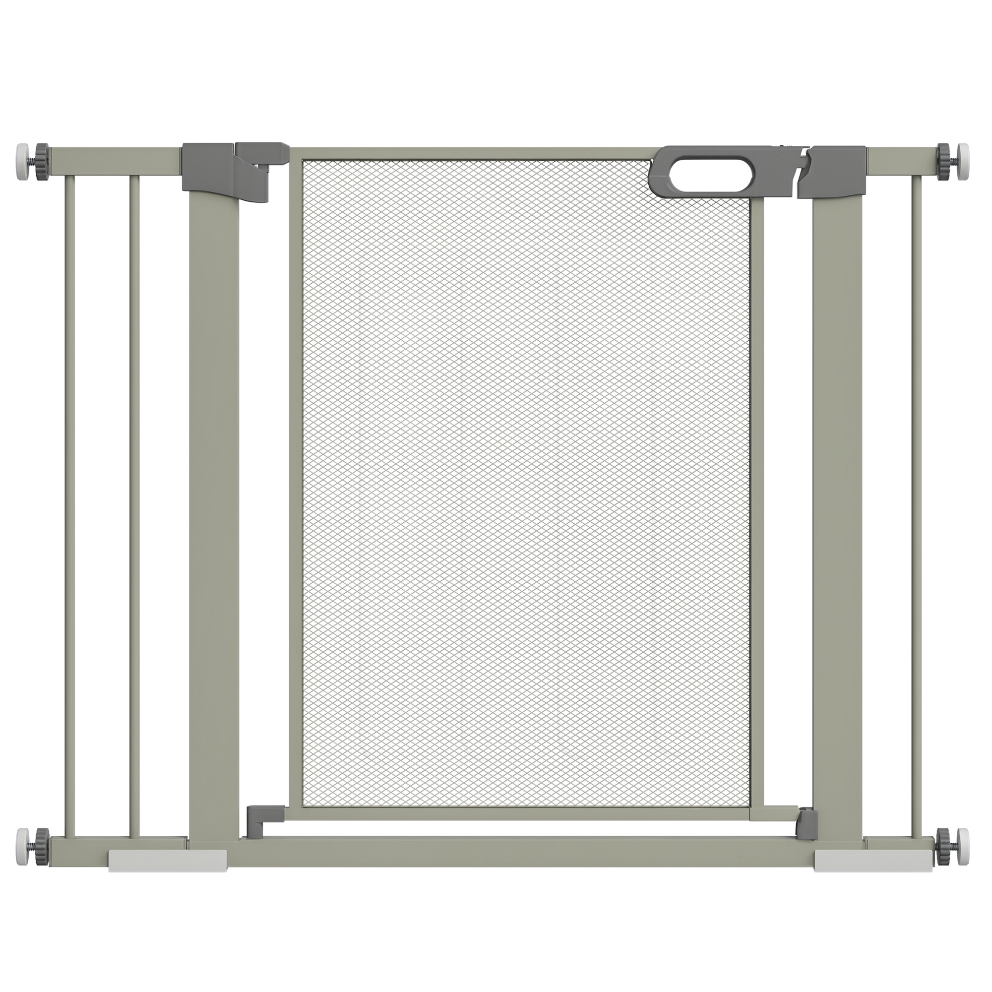 Recinzione di sicurezza PawHut per animali domestici con doppio blocco automatico, larghezza 75 cm, grigio