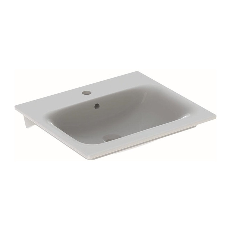 Renova Plan Lavabo Da Arredo Con Foro Rubinetto Con Troppopieno 550x480mm Bianco