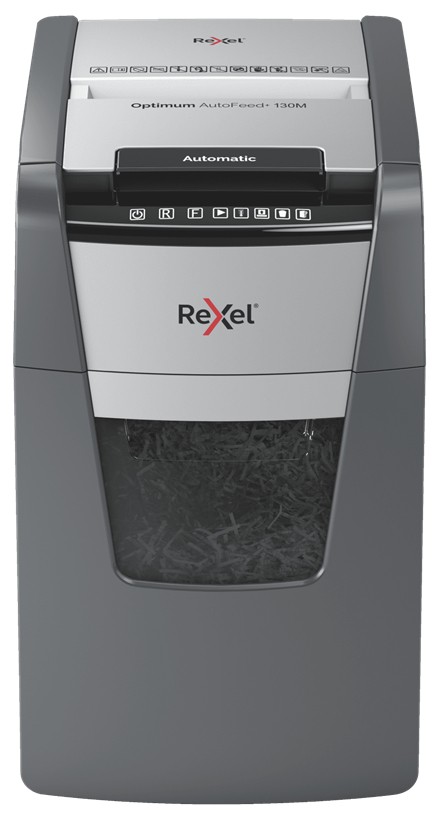 Rexel AutoFeed+ 130M distruggi documenti Taglio a frammenti 55 dB Nero Grigio
