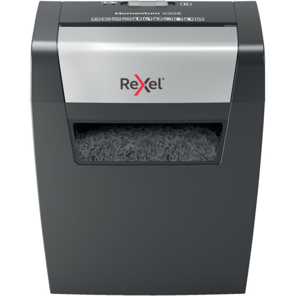 Rexel Momentum X308 distruggi documenti Taglio a particelle Nero Grigio