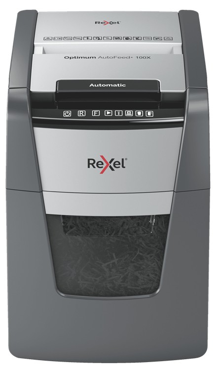 Rexel Optimum AutoFeed+ 100X distruggi documenti Triturazione incrociata 55 dB 22 cm Nero Grigio