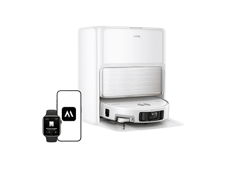 ROBOT ASPIRAPOLVERE MOVA V70 VIM ULTRA COMPLETE, Potenza 700 W, Lavapavimenti, Autonomia fino a 220 min, Sensore di superficie, Spazzola laterale, Base carica, Bianco