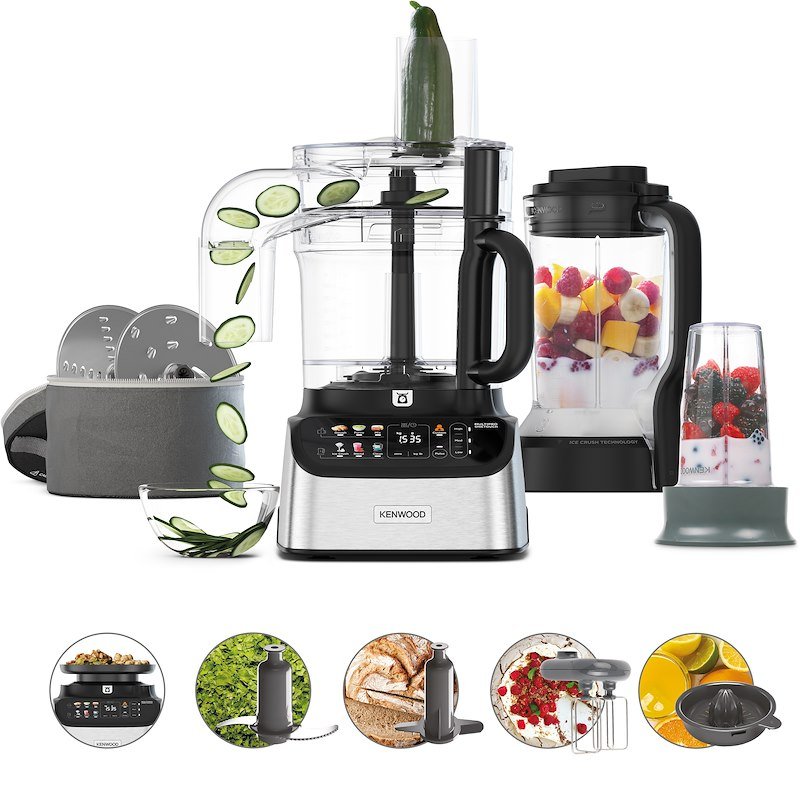 ROBOT DA CUCINA KENWOOD MultiPro One Touch, FDM73.850SS, 1000 W, capacità ciotola 3 l, Grigio