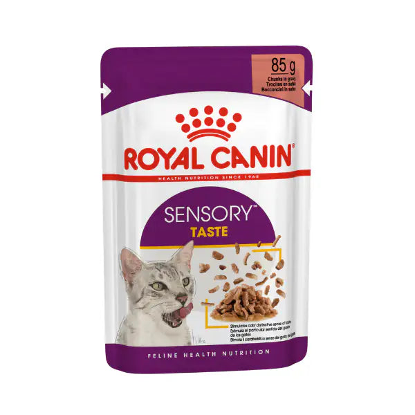 Royal Canin Cat Sensory Taste 85 gr In salsa - confezione da 12 pezzi - Cibo umido per gatti - 1° ORDINE? scegli tra BZR5 - BZR20 + 200 pt fedeltà