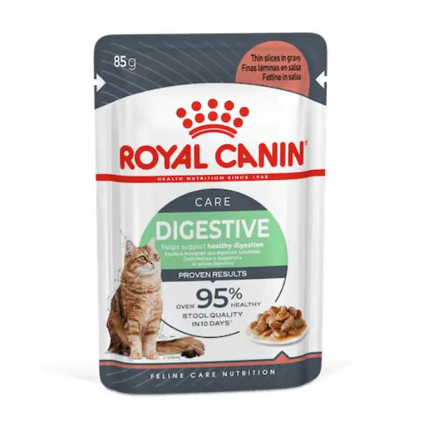Royal Canin Digest Care in Salsa 85 gr - confezione da 12 pezzi - Cibo umido per gatti - 1° ORDINE? scegli tra BZR5 - BZR20 + 200 pt fedeltà