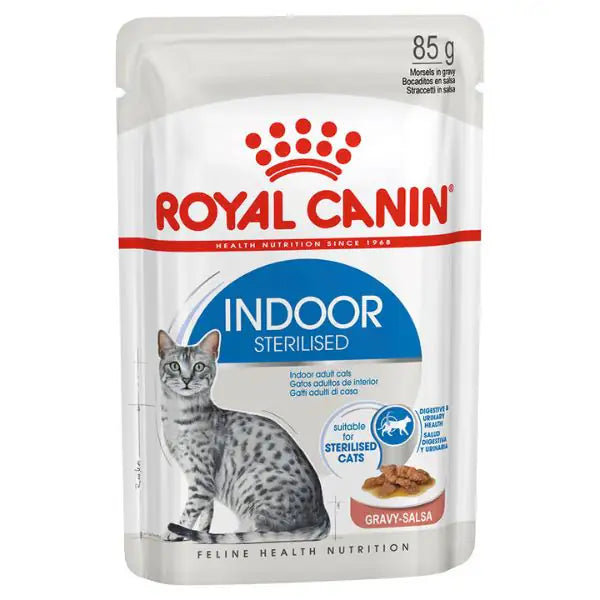 Royal Canin Indoor Sterilised 85 gr In salsa - confezione da 12 pezzi - Cibo umido per gatti - 1° ORDINE? scegli tra BZR5 - BZR20 + 200 pt fedeltà