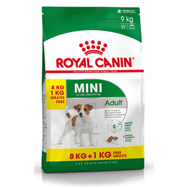 Royal Canin Mini Adult 8 kg + 1 kg gratis! - Croccantini per cani - 1° ORDINE? scegli tra BZR5 - BZR20 + 200 pt fedeltà