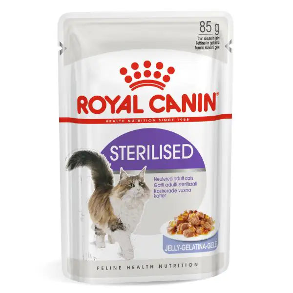Royal Canin Sterilised 85 gr In gelatina - confezione da 12 pezzi - Cibo umido per gatti - 1° ORDINE? scegli tra BZR5 - BZR20 + 200 pt fedeltà