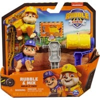 Rubble & Crew, set di action figure Rubble and Mix, con 85,05 g di Kinetic Sand Build-It e 2 giocattoli per costruzioni portatili, giocattoli per bambini dai 3 anni in su, Gioco figura