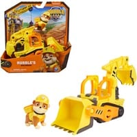 Rubble & Crew, Veicolo da lavoro di Rubble, Bulldozer giocattolo con parti mobili e personaggio da collezione, giocattoli per bambini dai 3 anni in su, veicolo da gioco