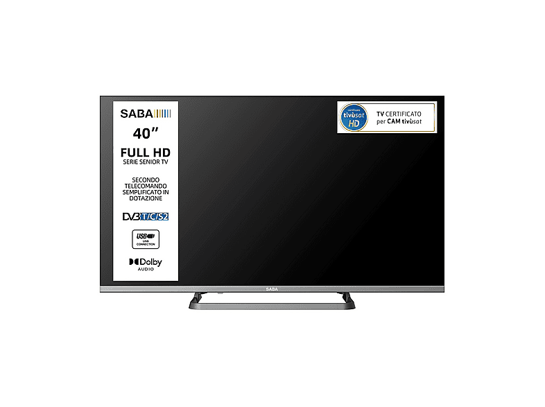 SABA SA40M10 TV LED, 40 ", Full-HD, Classe E