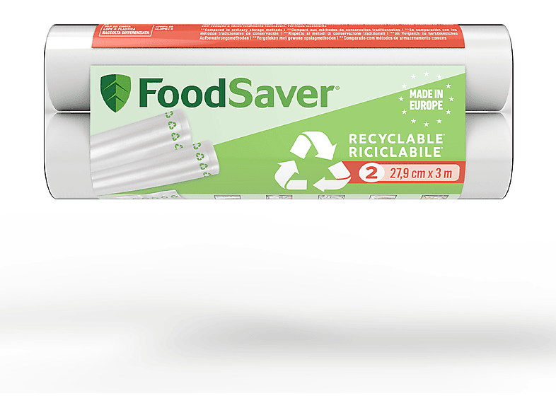 SACCHETTI SOTTOVUOTO FOODSAVER 2 rotoli ricicl 28cmx3m