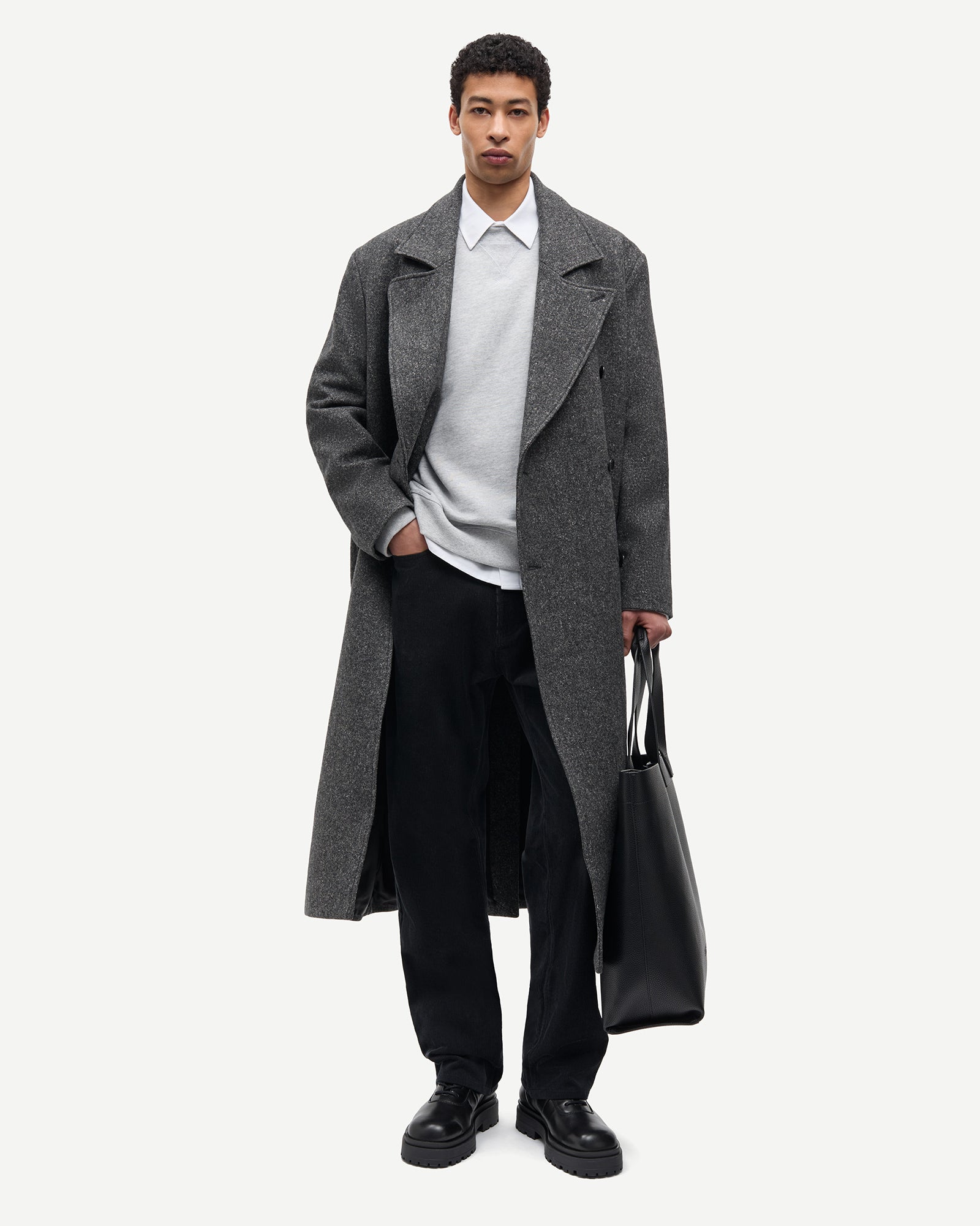 Samsoe Samsoe Cappotto Savince Dark Grey Melange
