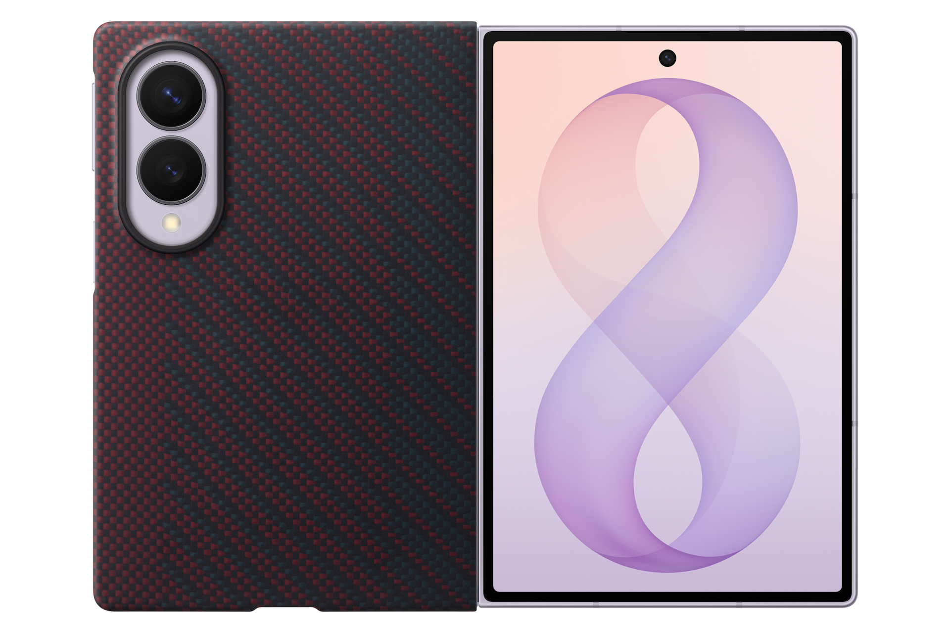 SAMSUNG Carbon Magnet Case COVER per Samsung Galaxy Z Fold8, Rosso