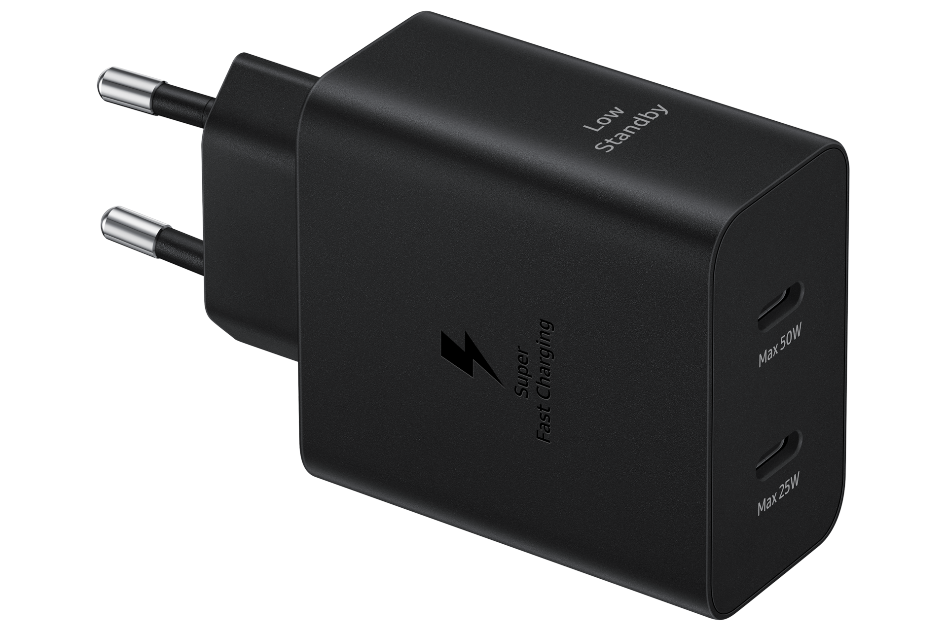 Samsung Caricabatteria Super Fast Charging (50W) con doppia porta USB-C e con cavo USB-C to USB-C, Black