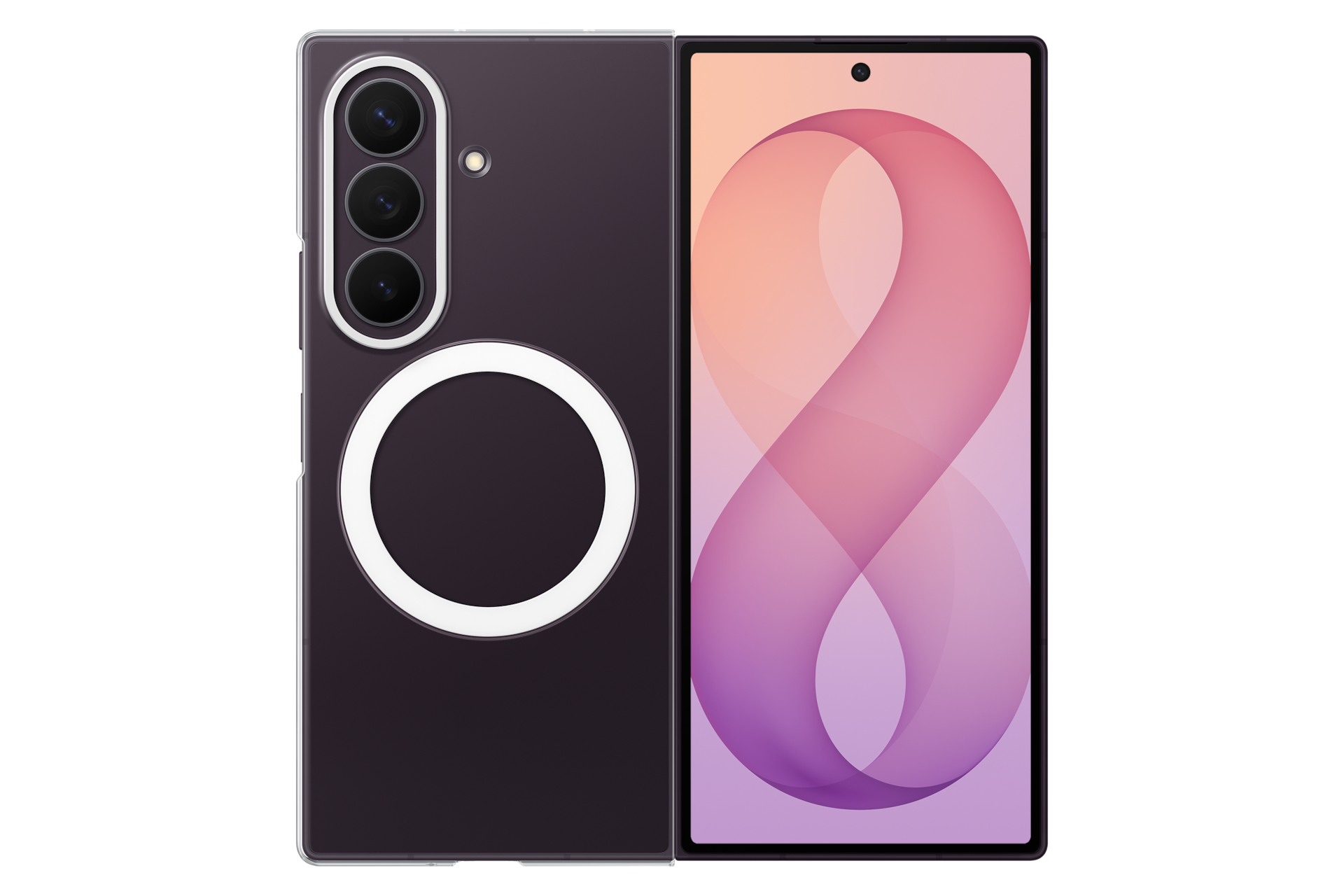 SAMSUNG Clear Magnet Case COVER per Samsung Galaxy Z Fold8 Ultra, Trasparente