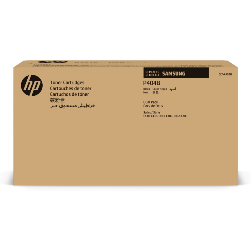 Samsung confezione da 2 cartucce toner originali hp clt-p404b (nero)
