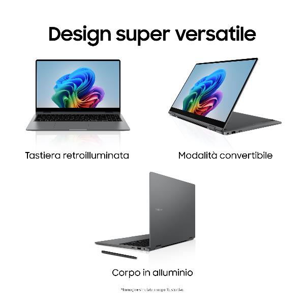 Samsung Galaxy Book5 360 15.6 Ultra 7 256V 16GB 512GB Gray Win11 Pro NP754QHA-KA1IT Samsung Galaxy Book5 360 15.6 Ultra 7 256V 16GB 512GB Gray Win11 Pro NP754QHA-KA1IT