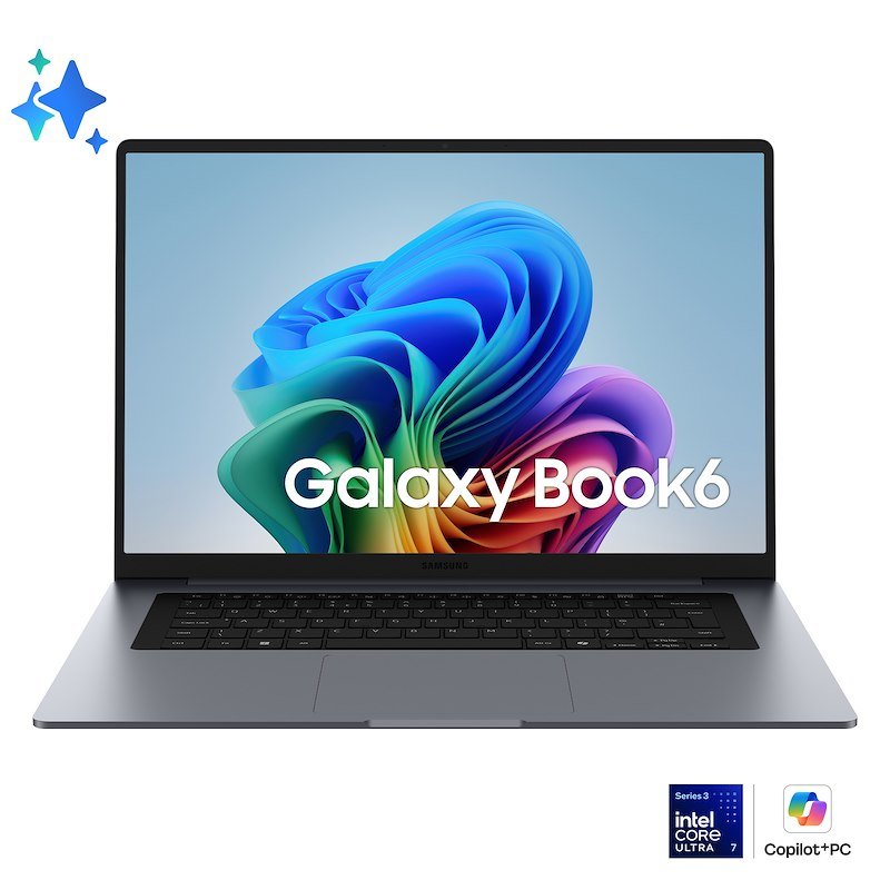 SAMSUNG Galaxy Book6 NOTEBOOK, 16 ", processore Intel® Core Ultra 7 355, UHD Graphics, RAM GB, 512 GB SSD, Grey, Windows 11 Home