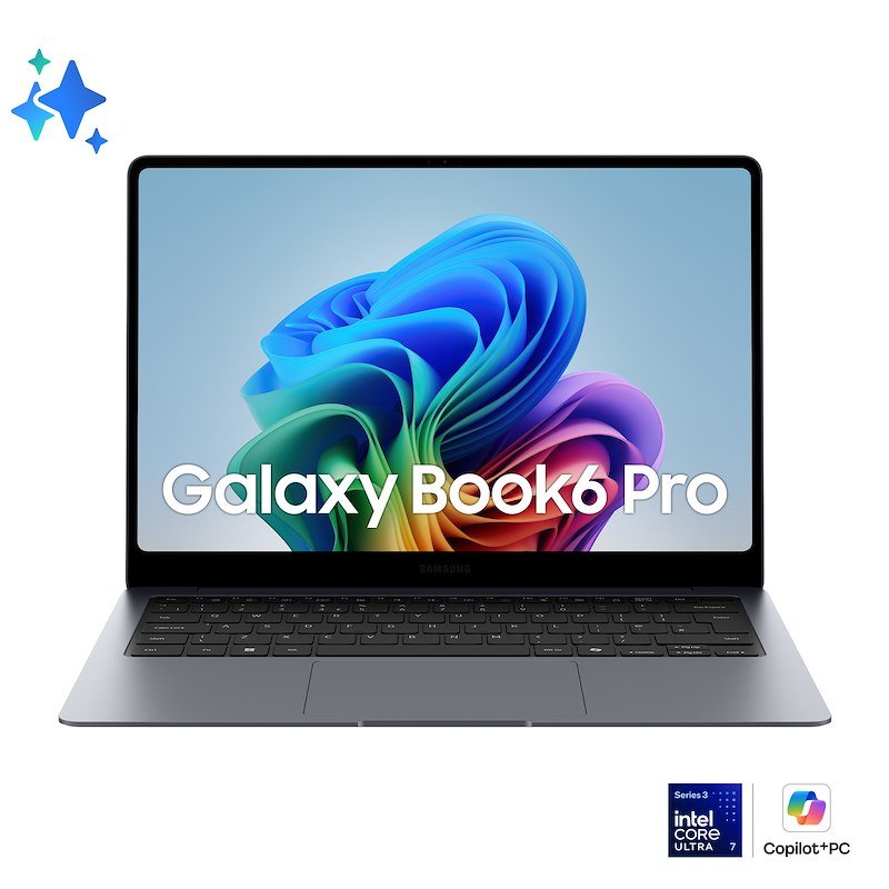 SAMSUNG Galaxy Book6 Pro NOTEBOOK, 14 ", processore Intel® Core Ultra 7 356H, UHD Graphics, RAM 32 GB, 1000 GB SSD, Grey, Windows 11 Home