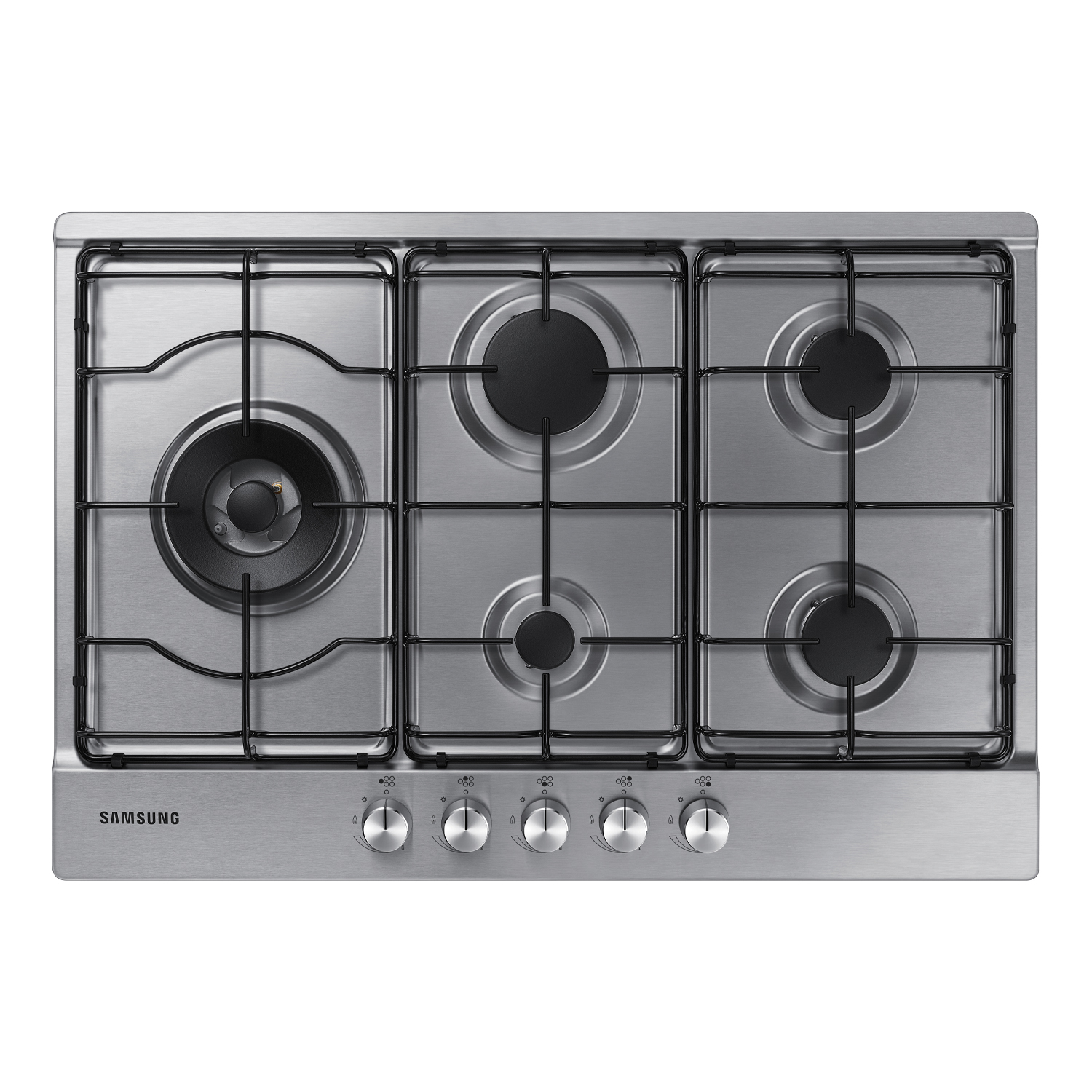 Samsung - Na75m3130as Piano Cottura A Gas 75cm 5 Bruciatori, Inox. Colore Del Prodotto: Nero, Acciaio Inox, Posizionamento Dell'apparecchio: Da Incasso, Dimensione Della Larghezza De... - Na75m3130as/et