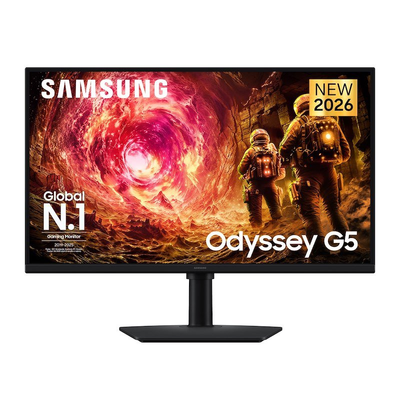 SAMSUNG Odyssey G5 - G50F Monitor Gaming, 27 ", QHD, 2560 x 1440 Pixel, tempo di risposta 1 ms, refresh rate 180 Hz