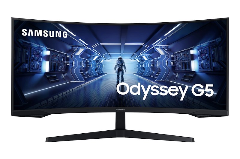 SAMSUNG Odyssey G5 - G55T Monitor Gaming Curvo, 34 ", WQHD, 3440 x 1440 Pixel, tempo di risposta 1 ms, refresh rate 165 Hz
