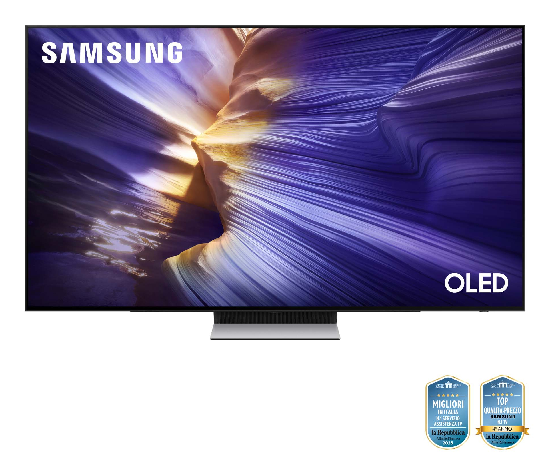 SAMSUNG QE48S90FAEXZT, Smart TV OLED 48'', Vision AI, 4K, Processore NQ4 AI Gen3, 4K Upscaling Pro, Schermo antiriflesso, HDR, Dolby Atmos & OTS Lite, Laser Slim Design