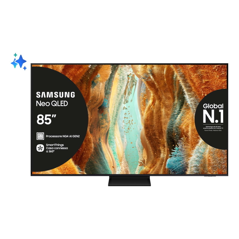 SAMSUNG QE85QN70FAUXZT, Smart TV Neo QLED 85'', Vision AI, 4K Mini LED, Processore NQ4 AI Gen2, 4K Upscaling, Motion Xcelerator 144Hz, Quantum HDR, OTS Lite, AirSlim Design
