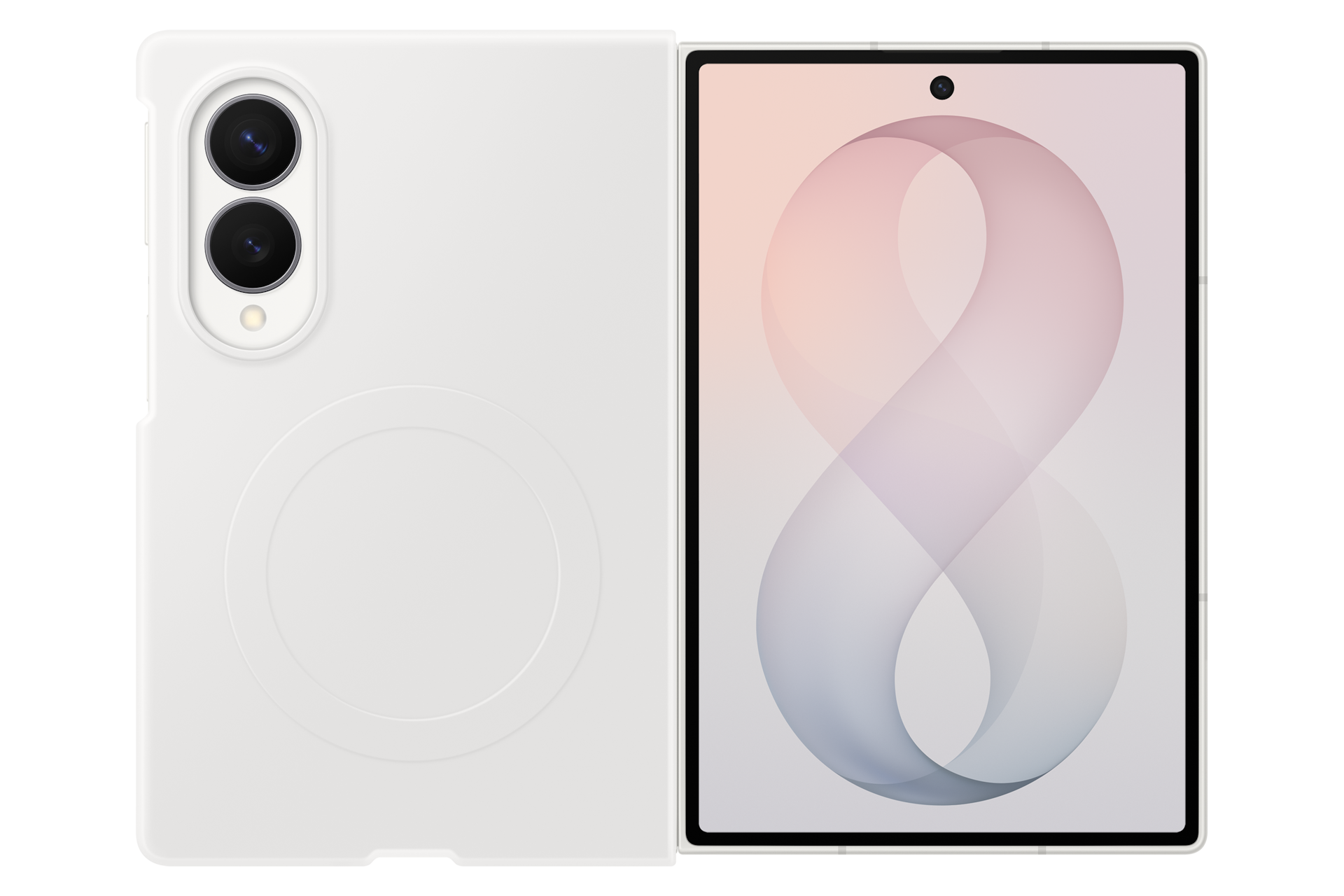 SAMSUNG Silicone Magnet Case COVER per Samsung Galaxy Z Fold8, Bianco