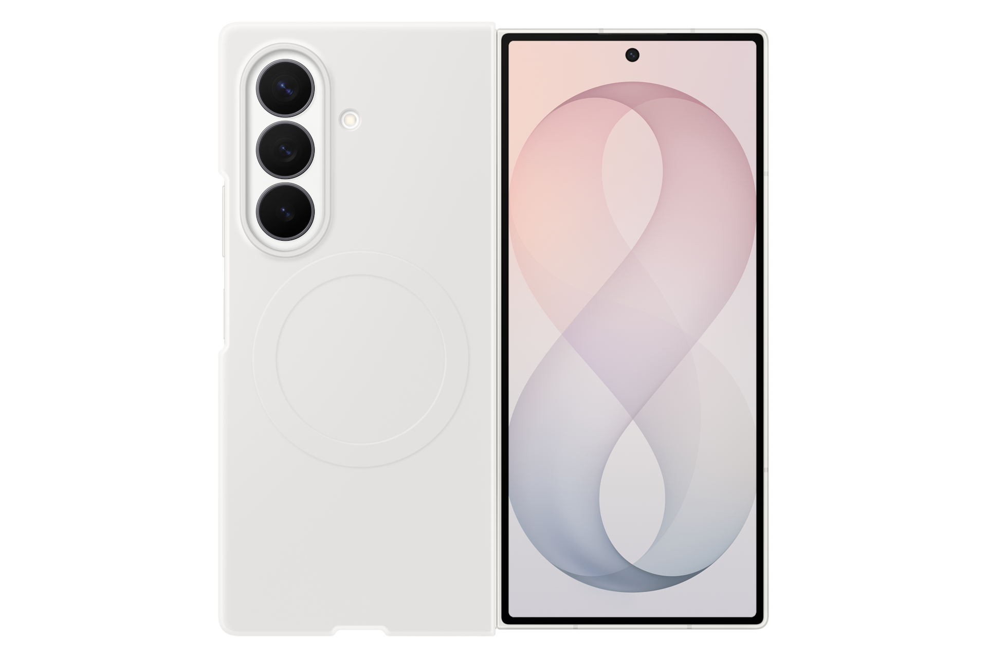 SAMSUNG Silicone Magnet Case COVER per Samsung Galaxy Z Fold8 Ultra, Bianco