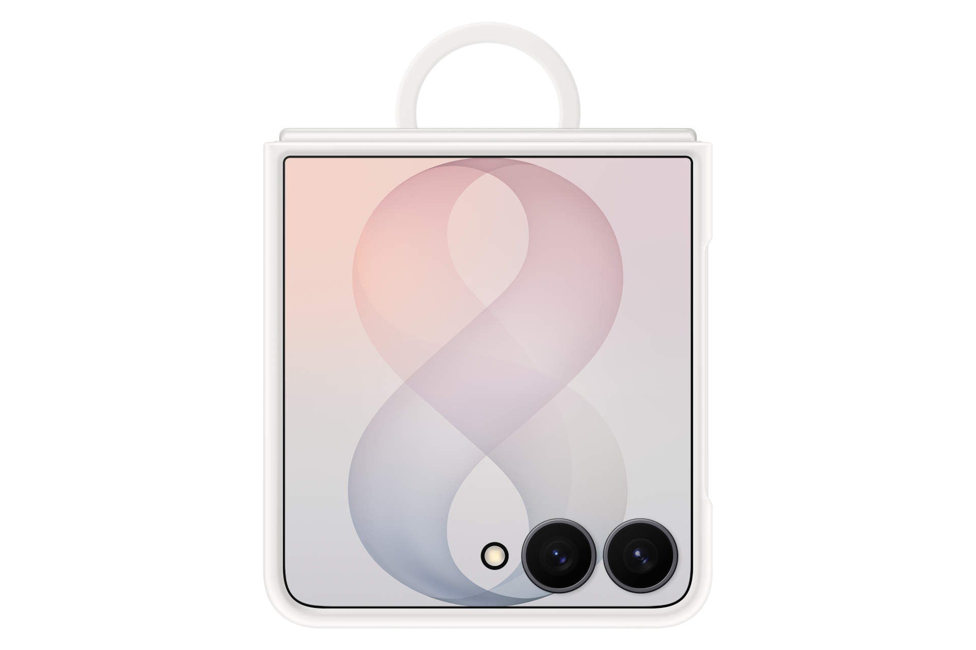 SAMSUNG Silicone Ring Magnet Case COVER per Samsung Galaxy Z Flip8, Bianco