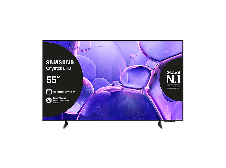SAMSUNG UE55U8000FUXZT, Smart TV Crystal UHD 55'', 4K, Processore 4K, HDR, Experience, OTS Lite & Adaptive Sound, Metal Stream Design