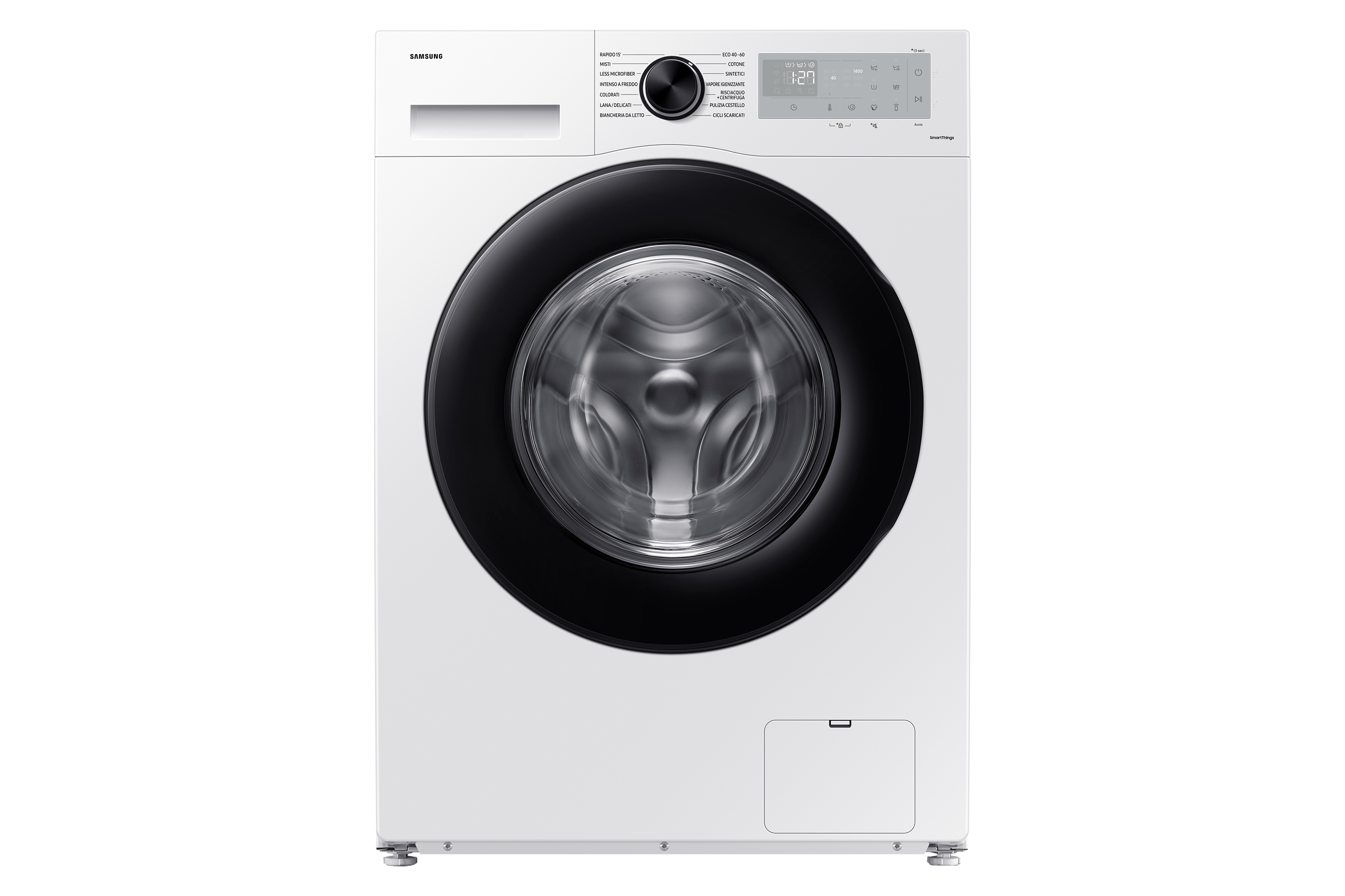 SAMSUNG WW90CGC04DAHET LAVATRICE, Caricamento frontale, 9 kg, 16 programmi, Profondità 60 cm, Giri 1400 rpm, BIANCO, livello rumorosità centrifuga 72 dB(A), Classe A