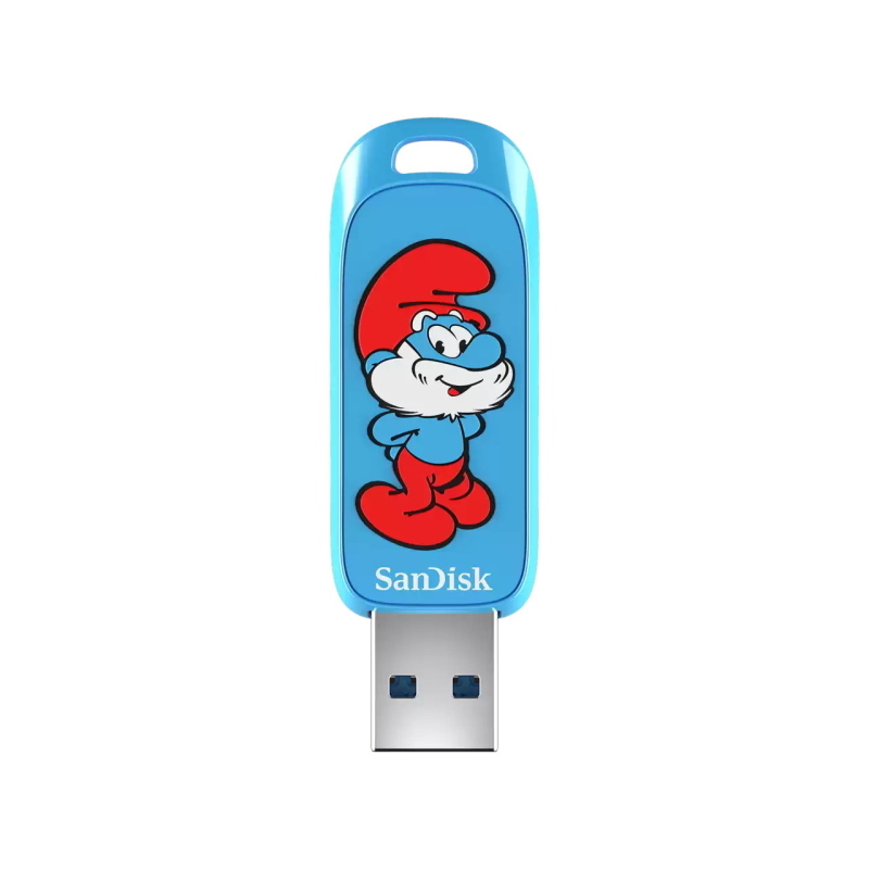 Sandisk smurfs unità flash usb 128 gb usb tipo a 3.2 gen 1 (3.1 gen 1) blu
