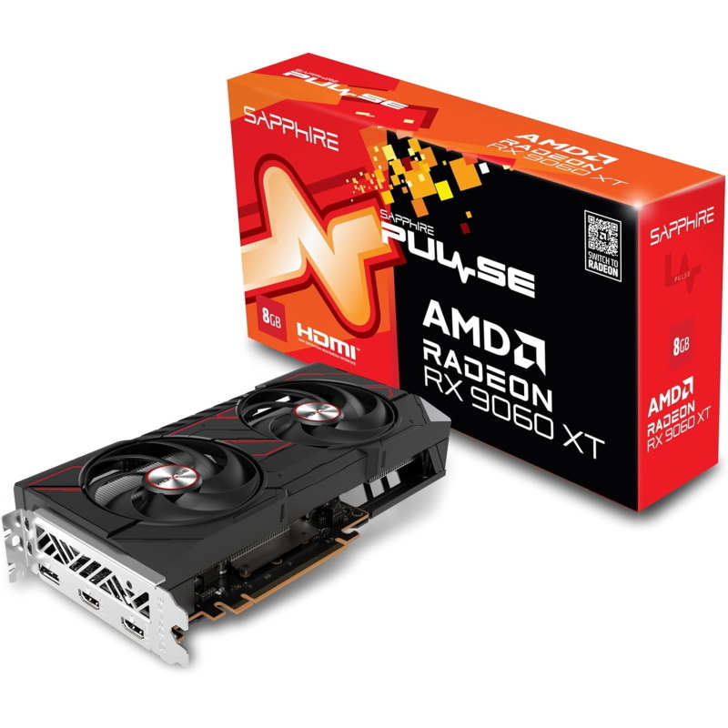 Sapphire vga radeon rx 9060 xt, pulse amd radeon rx 9060 xt gaming oc, 8gb dual hdmi / dp lite