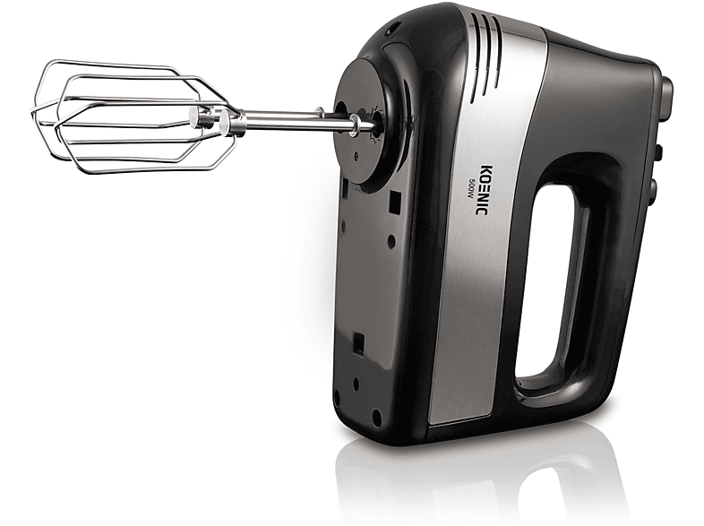 Sbattitore KOENIC KHM 50522, 500W, 5 livelli di potenza, 2 ganci e fruste, nero