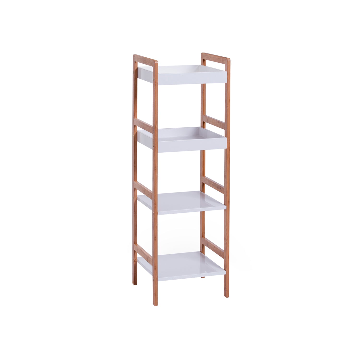 Scaffale Con 4 Ripiani In Bamboo E Mdf Scaffale Con 4 Ripiani In Bamboo E Mdf
