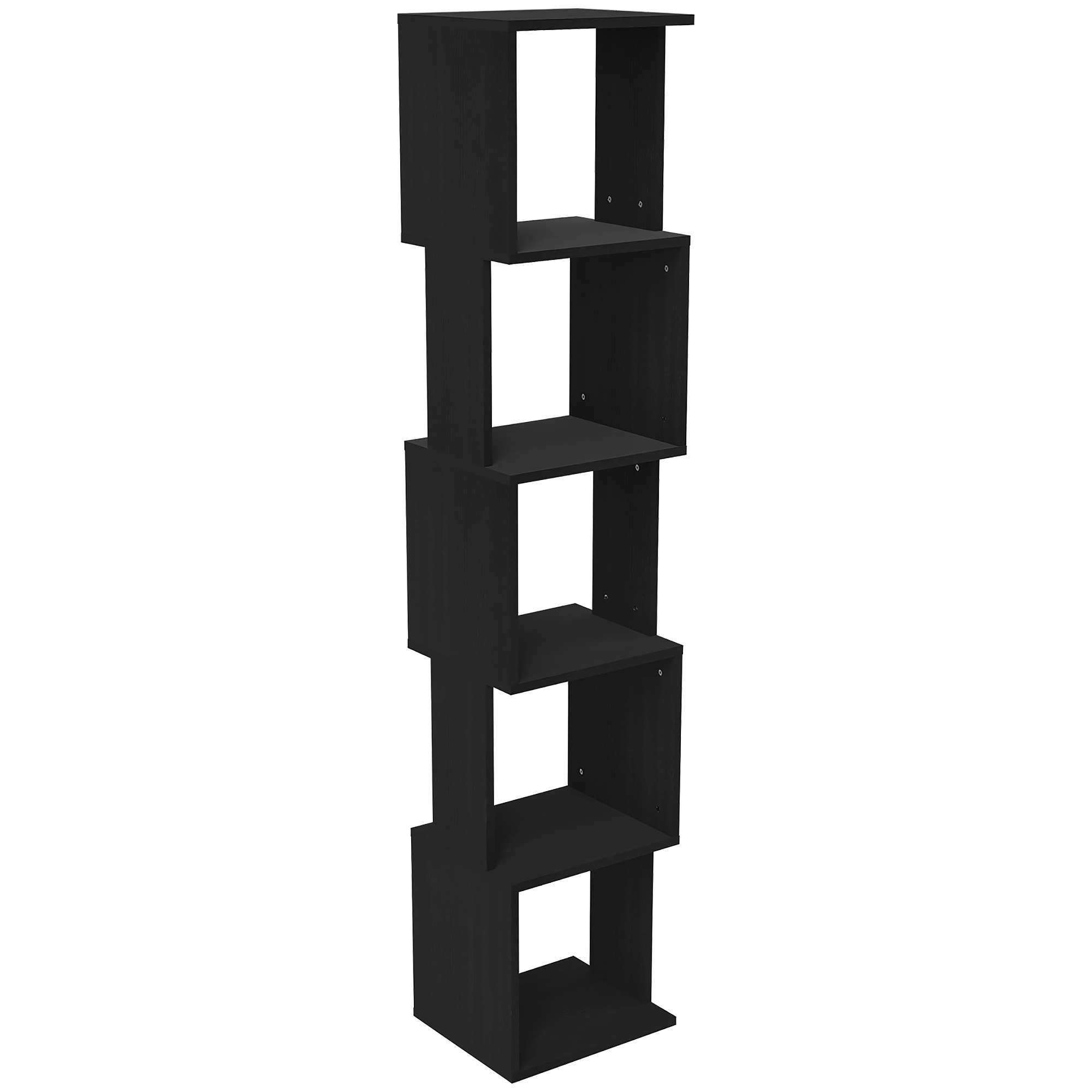 Scaffale portaoggetti HOMCOM a 5 livelli per libri e bevande, scaffale cubo portaoggetti per soggiorno, scrivania domestica, 33x28x161 cm, Nero